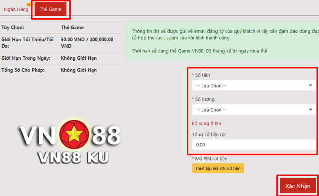 4 bước rút tiền VN88 thành thẻ game
